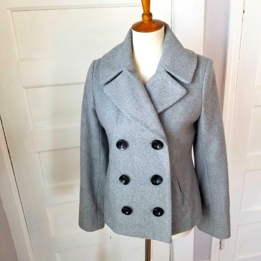 Merona Gray Double-Breasted Pea Coat